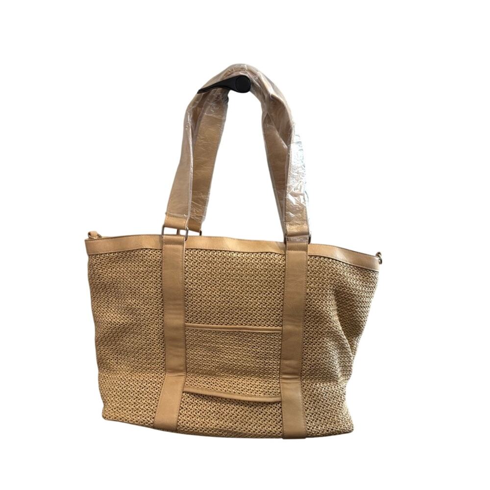 NEW BEIS The Naturals Travel Beach Pool Tote in Beige with Crossbody Strap